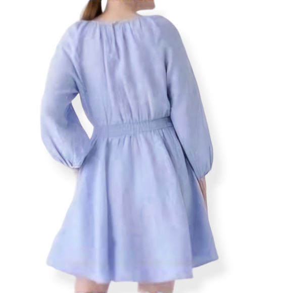 J. Crew Palmero Smocked Waist Blue Linen Dress Small Tall 2023 - Picture 6 of 11